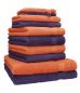 Preview: Betz 10 Piece Towel Set PREMIUM 100% Cotton 2 Wash Mitts 2 Guest Towels 4 Hand Towels 2 Bath Towels Colour: orange & purple