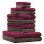 Preview: Betz 10 Piece Towel Set PREMIUM 100% Cotton 2 Wash Mitts 2 Guest Towels 4 Hand Towels 2 Bath Towels Colour: hazel & dark red