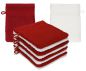 Preview: Betz 10 Stück Waschhandschuhe PREMIUM 100% Baumwolle Waschlappen Set 16x21 cm Farbe rubinrot - weiß