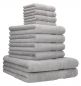 Preview: Betz Juego de 10 toallas GOLD calidad 600 g/m² 100% algodón 2 toallas de baño 4 toallas de lavabo 4 toallas faciales de color gris plata