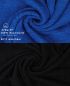 Preview: Betz 10 Piece Towel Set PREMIUM 100% Cotton 10 Face Cloths Colour: royal blue & black