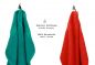 Preview: Betz 10 Piece Towel Set PREMIUM 100% Cotton 10 Face Cloths Colour: emerald green & red