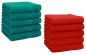 Preview: Betz 10 Piece Towel Set PREMIUM 100% Cotton 10 Face Cloths Colour: emerald green & red