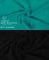 Preview: Betz 10 Piece Towel Set PREMIUM 100% Cotton 10 Face Cloths Colour: emerald green & black