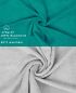 Preview: Betz 10 Piece Towel Set PREMIUM 100% Cotton 10 Face Cloths Colour: emerald green & silver grey