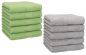 Preview: Betz 10 Piece Towel Set PREMIUM 100% Cotton 10 Face Cloths Colour: apple green & silver grey