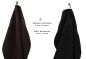Preview: Betz Paquete de 10 piezas de toalla facial PREMIUM tamaño 30x30cm 100% algodón de colores marrón oscuro y negro