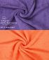 Preview: Betz 10 Piece Towel Set PREMIUM 100% Cotton 10 Face Cloths Colour: purple & orange