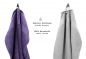 Preview: Betz 10 Piece Towel Set PREMIUM 100% Cotton 10 Face Cloths Colour: purple & silver grey