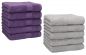 Preview: Betz 10 Piece Towel Set PREMIUM 100% Cotton 10 Face Cloths Colour: purple & silver grey