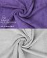 Preview: Betz 10 Piece Towel Set PREMIUM 100% Cotton 10 Face Cloths Colour: purple & silver grey