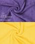 Preview: Betz 10 Piece Towel Set PREMIUM 100% Cotton 10 Face Cloths Colour: purple & yellow