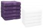 Preview: Betz Paquete de 10 piezas de toalla facial PREMIUM tamaño 30x30cm 100% algodón de colores morado y blanco