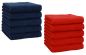 Preview: Betz 10 Piece Towel Set PREMIUM 100% Cotton 10 Face Cloths Colour: dark blue & red