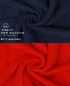 Preview: Betz 10 Piece Towel Set PREMIUM 100% Cotton 10 Face Cloths Colour: dark blue & red