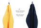 Preview: Betz 10 Piece Towel Set PREMIUM 100% Cotton 10 Face Cloths Colour: yellow & dark blue