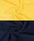 Preview: Betz 10 Piece Towel Set PREMIUM 100% Cotton 10 Face Cloths Colour: yellow & dark blue