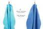 Preview: Pack of 10 Wash Cloths Flannel Towels PREMIUM 100% Cotton 30x30 cm (light blue & turquoise)