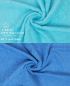 Preview: Pack of 10 Wash Cloths Flannel Towels PREMIUM 100% Cotton 30x30 cm (light blue & turquoise)