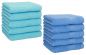 Preview: Pack of 10 Wash Cloths Flannel Towels PREMIUM 100% Cotton 30x30 cm (light blue & turquoise)