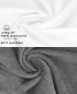 Preview: Pack of 10 Wash Cloths Flannel Towels PREMIUM 100% Cotton 30x30 cm (white & anthracite grey)