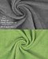 Preview: Betz 10 Piece Towel Set PREMIUM 100% Cotton 10 Face Cloths Colour: anthracite & apple green