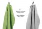 Preview: 10er Pack Gästehandtücher "Premium" Farbe: Apfel-Grün & Silber-Grau, Größe: 30x50 cm