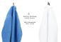 Preview: 10er Pack Gästehandtücher "Premium" Farbe: Hellblau & Weiß, Größe: 30x50 cm