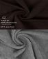 Preview: Betz 10 Piece Towel Set PREMIUM 100% Cotton 10 Guest Towels Colour: dark brown & anthracite
