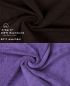 Preview: Set di 10 asciugamani per gli ospiti “Premium”, colore: marrone scuro e lilla, misura:  30 x 50 cm