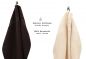 Preview: Betz 10 Stück Gästehandtücher PREMIUM 100%Baumwolle Gästetuch-Set 30x50 cm Farbe dunkelbraun und beige