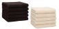 Preview: Betz 10 Stück Gästehandtücher PREMIUM 100%Baumwolle Gästetuch-Set 30x50 cm Farbe dunkelbraun und beige