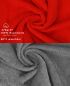 Preview: Lot de 10 serviettes d'invité "Premium" taille 30 x 50 cm couleur rouge/gris anthracite, qualité 470g/m², 10 serviettes d'invité 30x50 cm en coton de Betz