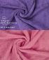 Preview: Betz 10 Piece Towel Set PREMIUM 100% Cotton 10 Guest Towels Colour: purple & old rose