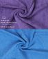 Preview: Betz 10 Toallas para invitados PREMIUM 100% algodón 30x50cm en morado y azul claro