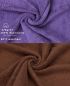 Preview: 10er Pack Gästehandtücher "Premium" Farbe: Lila & Nuss, Größe: 30x50 cm