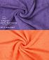 Preview: 10er Pack Gästehandtücher "Premium" Farbe: Lila & Orange, Größe: 30x50 cm