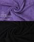 Preview: Betz 10 Toallas para invitados PREMIUM 100% algodón 30x50cm en morado y negro