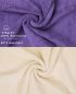 Preview: 10er Pack Gästehandtücher "Premium" Farbe: Lila & Beige, Größe: 30x50 cm