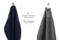 Preview: Betz 10 Piece Towel Set PREMIUM 100% Cotton 10 Guest Towels Colour: dark blue & anthracite