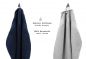 Preview: Betz 10 Piece Towel Set PREMIUM 100% Cotton 10 Guest Towels Colour: dark blue & silver grey