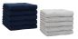 Preview: Betz 10 Piece Towel Set PREMIUM 100% Cotton 10 Guest Towels Colour: dark blue & silver grey