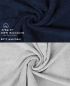 Preview: Betz 10 Piece Towel Set PREMIUM 100% Cotton 10 Guest Towels Colour: dark blue & silver grey