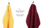Preview: Betz 10 Stück Gästehandtücher PREMIUM 100%Baumwolle Gästetuch-Set 30x50 cm Farbe gelb und dunkelrot