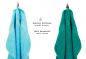 Preview: Betz 10 Stück Gästehandtücher PREMIUM 100%Baumwolle Gästetuch-Set 30x50 cm Farbe türkis und smaragdgrün