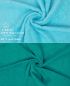 Preview: Betz 10 Stück Gästehandtücher PREMIUM 100%Baumwolle Gästetuch-Set 30x50 cm Farbe türkis und smaragdgrün