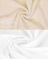 Preview: Betz 10 Stück Gästehandtücher PREMIUM 100%Baumwolle Gästetuch-Set 30x50 cm Farbe beige und weiß