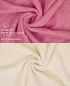 Preview: Betz 10 Stück Gästehandtücher PREMIUM 100%Baumwolle Gästetuch-Set 30x50 cm Farbe altrosa und beige