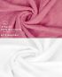 Preview: Betz 10 Piece Towel Set PREMIUM 100% Cotton 10 Guest Towels Colour: old rose & white