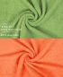 Preview: Betz 10 Piece Towel Set PREMIUM 100% Cotton 10 Guest Towels Colour: apple green & orange